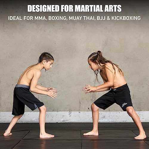 Miniatura 4 de Elite Sports Kids MMA BJJ No GI UFC Grappling Jiu Jitsu Shorts, Black Jack Youth Boys MMA Training Grappling Training Shorts