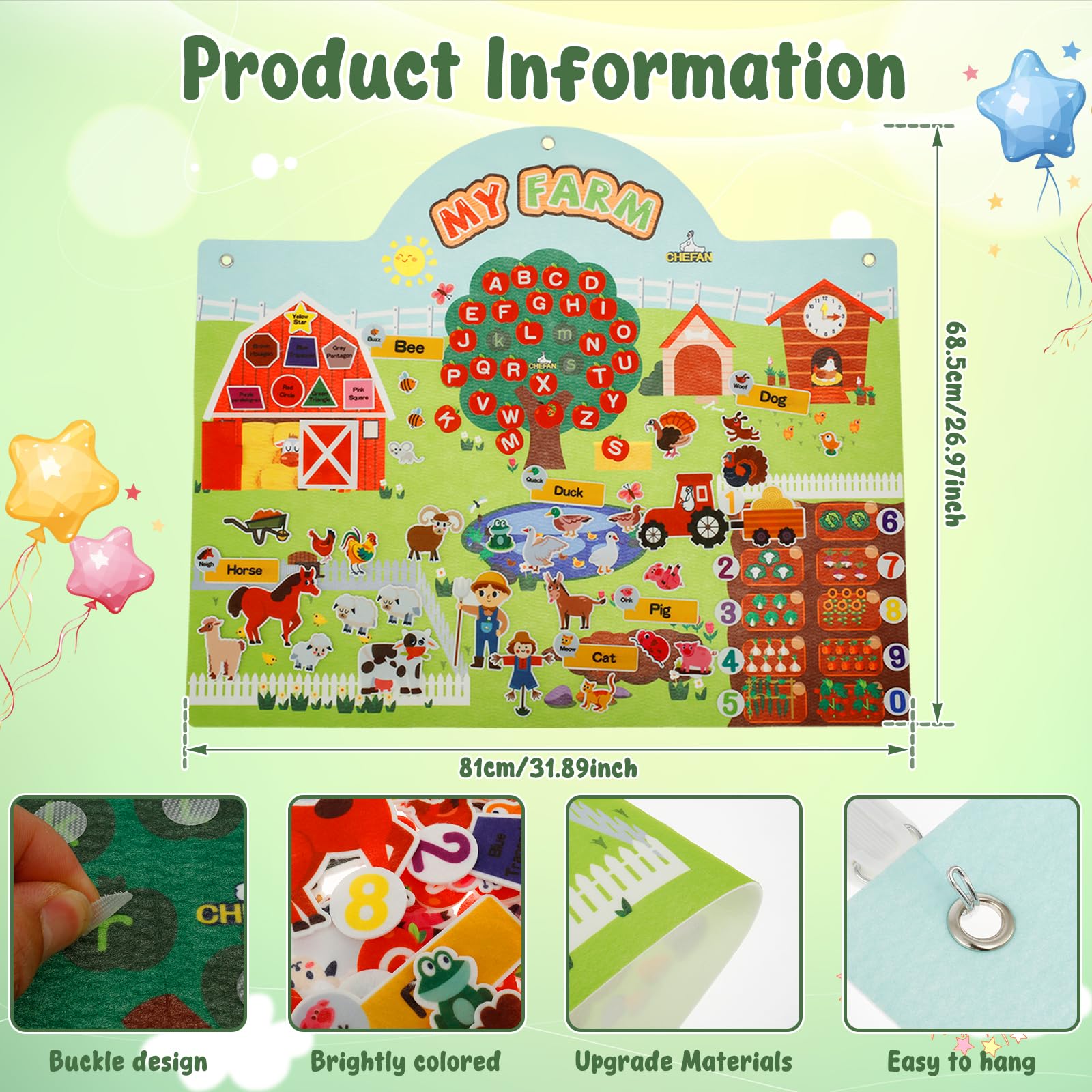Farm Animals Felt Story Board Set 31×27