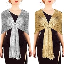 Scettar 2 Pezzi Stola Elegante Donna Cerimonia, Anelli Individuali,Morbidi E Delicati Sulla Pelle,Scialli Da Cerimonia Per Feste,Banchetti E Matrimoni