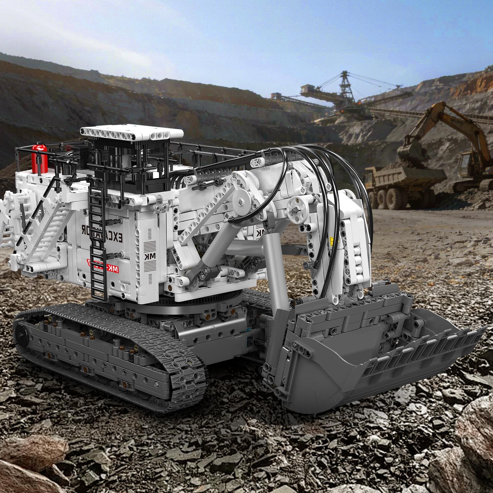 Mould King 17067 - Set di costruzione di gru cingolate per impieghi gravosi motorizzati - Kit di modelli di ingegneria meccanica avanzata con app e telecomando, progetto MOC per veicoli da costruzione