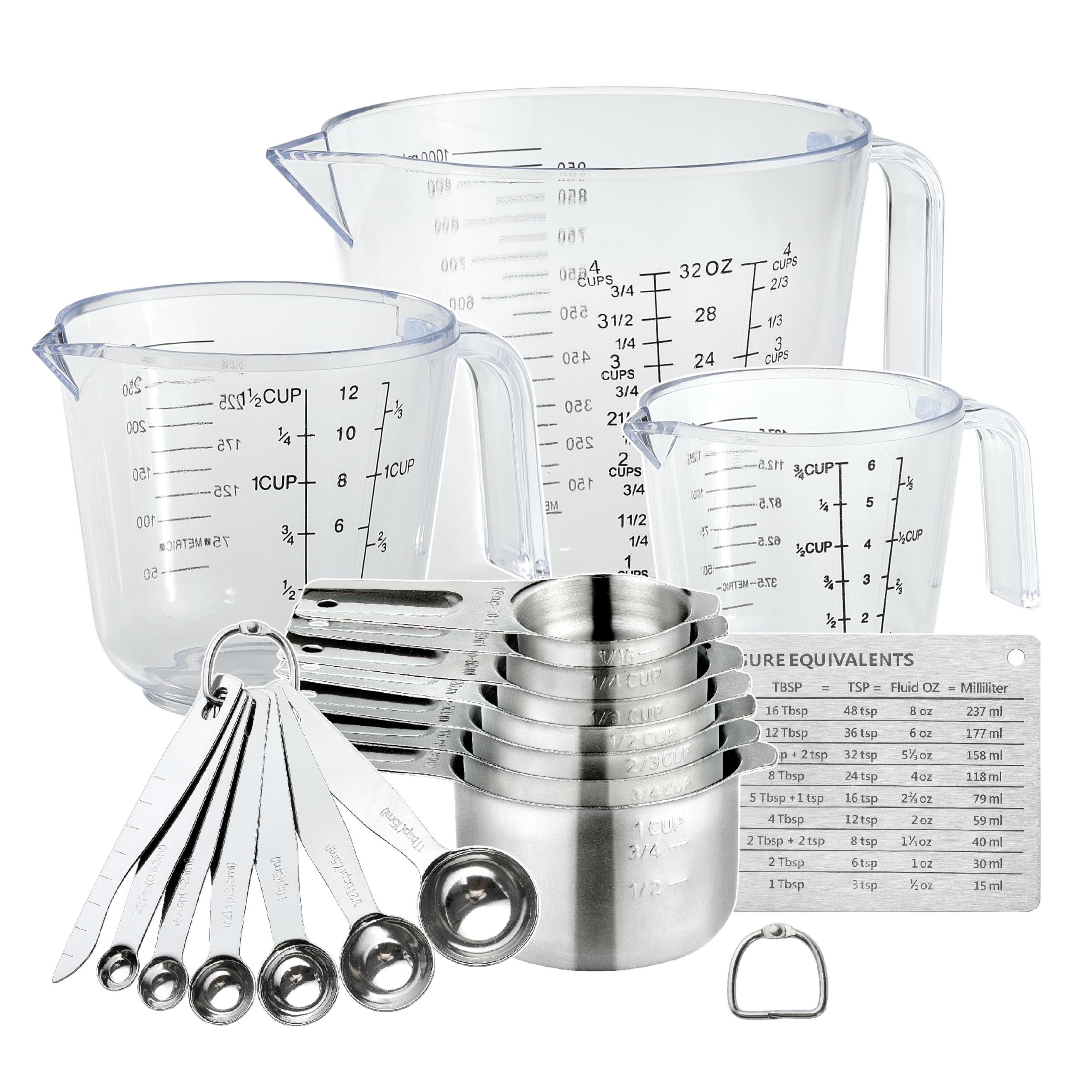 Photo 1 of 20PCS Measuring Cups and Spoons Set, Mituer Stainless Steel Nesting Kitchen Cooking Baking Measuring Set for Dry and Liquid Ingredients