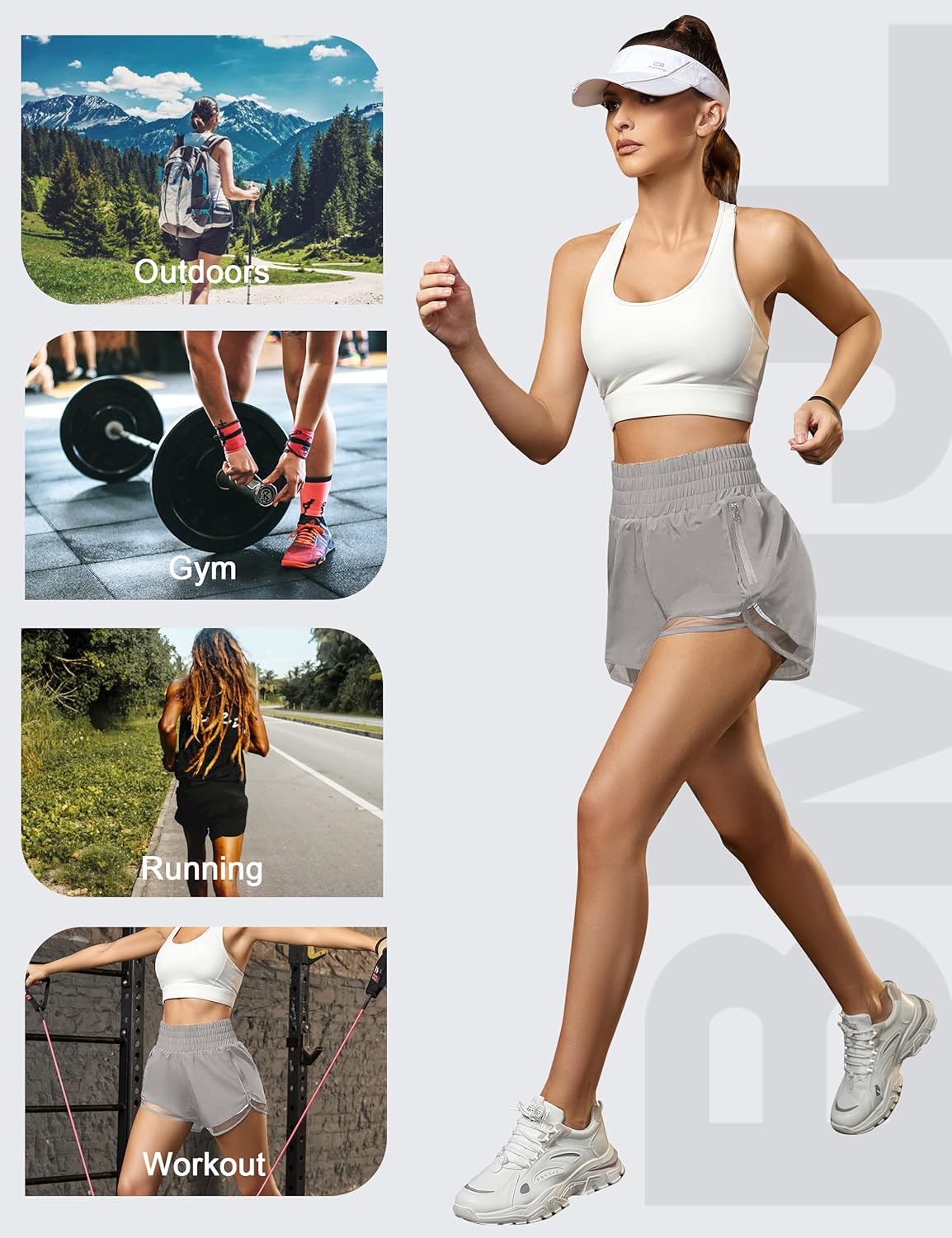 BMJL Women's Athletic Shorts High Waisted Workout Shorts Pocket Running Shorts Gym Elastic Sport Shorts - Image 6