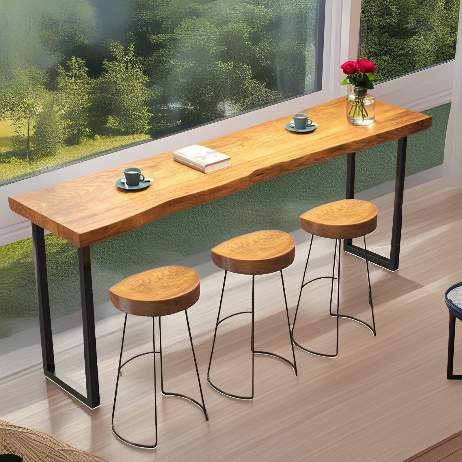 Lot de 2 tabourets de bar au design moderne finitions soignées