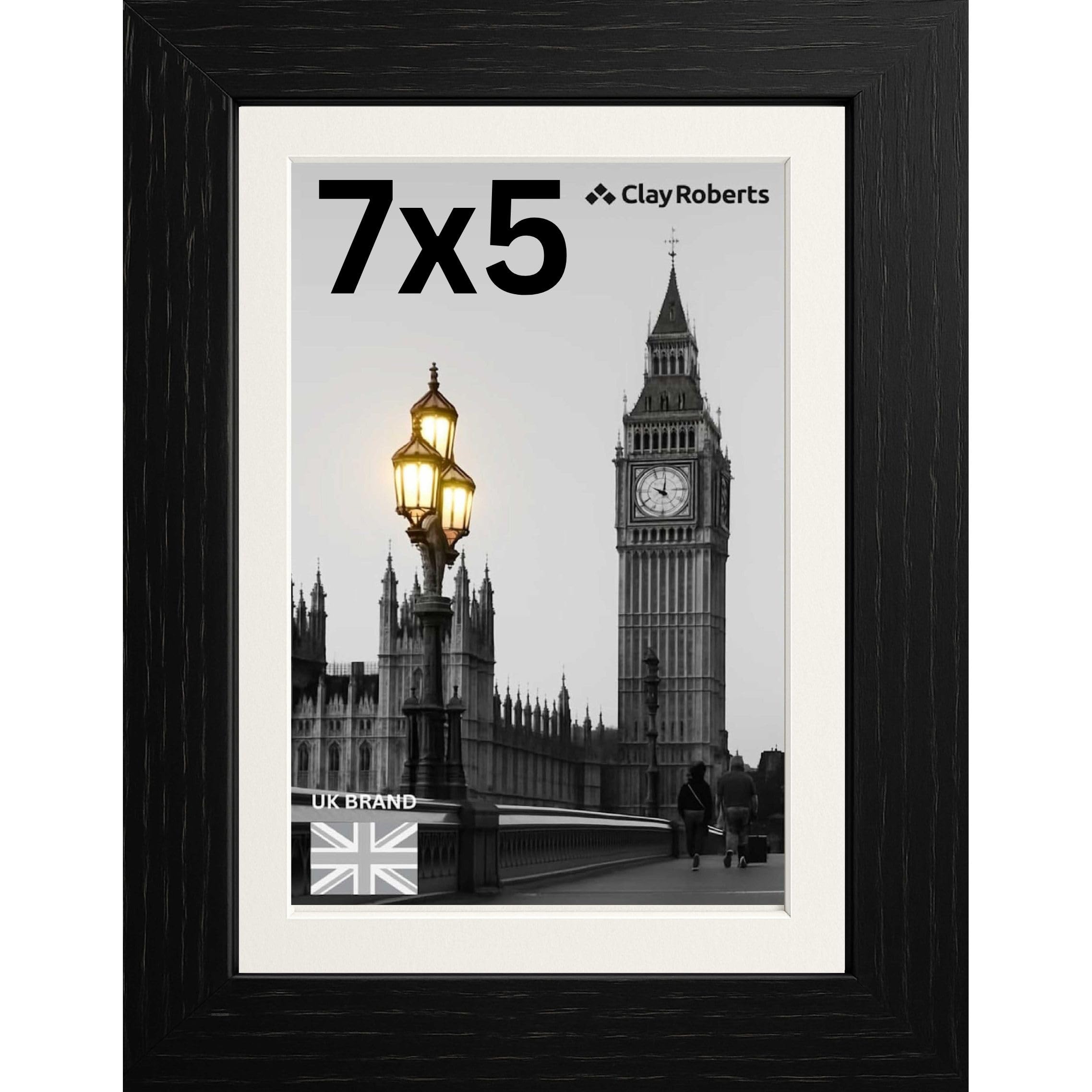 Picture Frame 7 x 5, Black, Freestanding and Wall Mountable, 13 x 18 cm, 7x5 Picture Frames, Black 5x7 Photo Frames, 7x5 Photo Collage Gallery Display