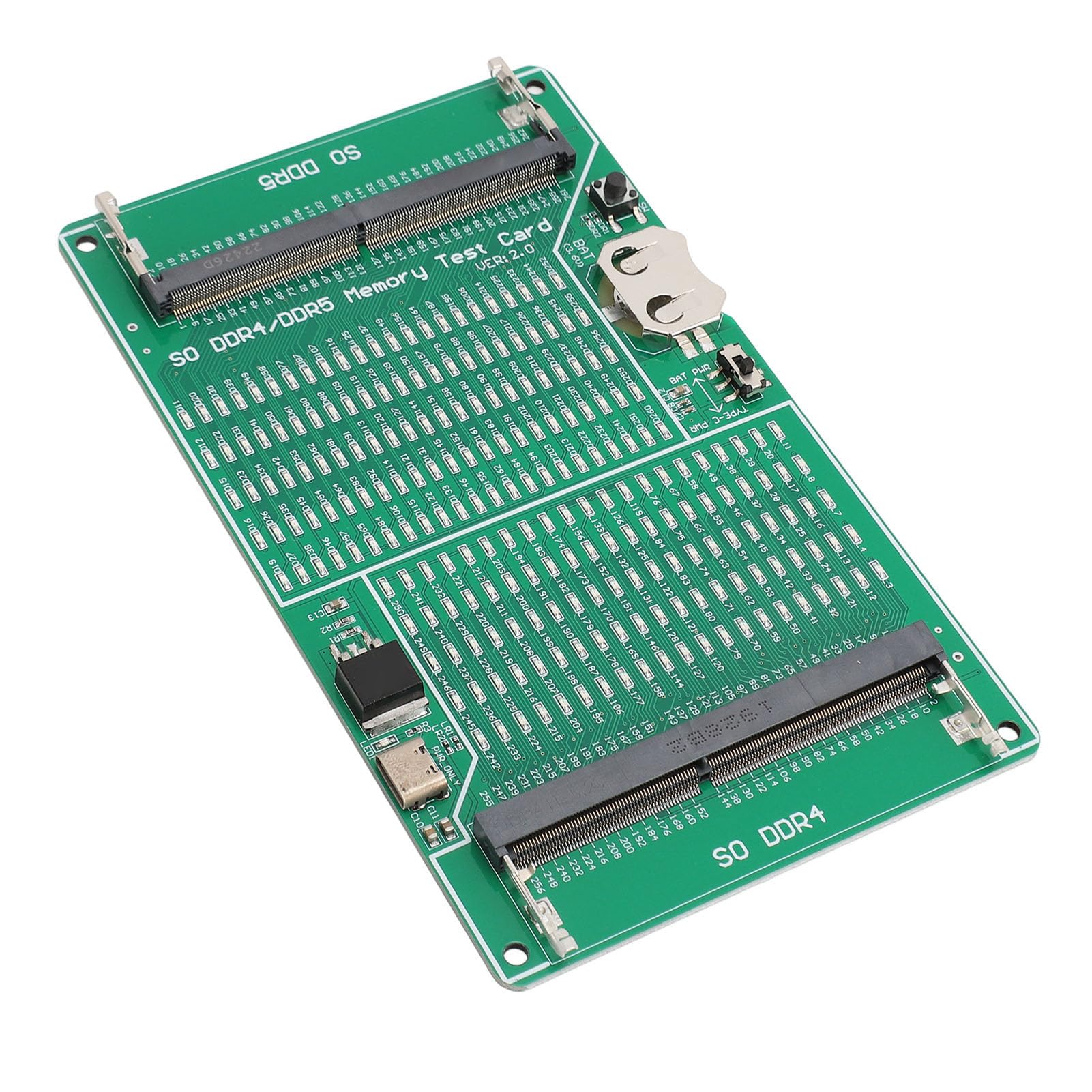 DDR4 DDR5 Tester de Memoria 2 en 1 Tarjeta de Prueba de Ranura de Memoria Multifuncional con Indicador LED para Laptop