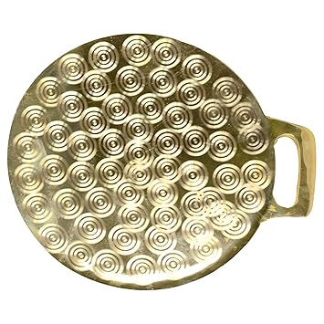 Rock Tawa Brass Dosa Tawa/Tawa for Roti/Paratha/Chapati/Naan 11.2 inches with Handle/Non-Toxi/Long Lasting/Healthy