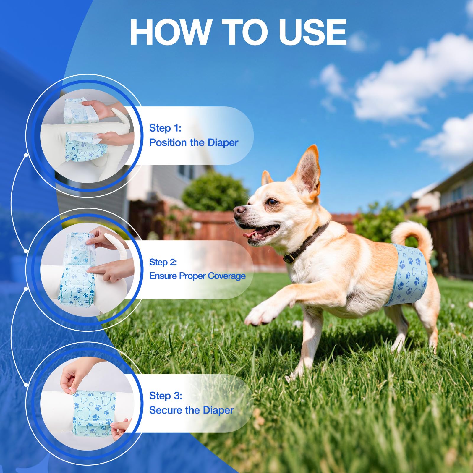 Flying Paws Pannolini per Cani, XS-26 Pezzi Assorbenti con Indicatore di Umido, Protezione Antifughe, Ideale per Incontinenza, Viaggi e Addestramento