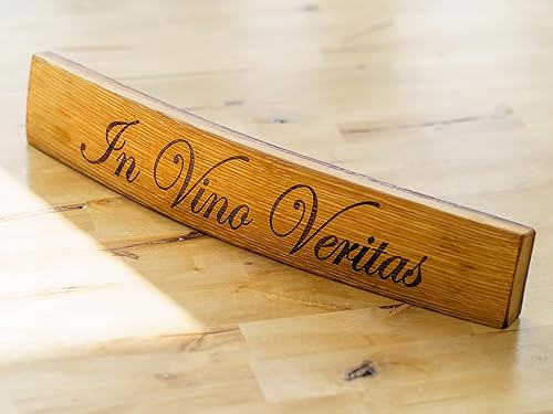 Miniatura 1 de Engraved In Vino Veritas Reclaimed Wooden Barrel Stave Sign