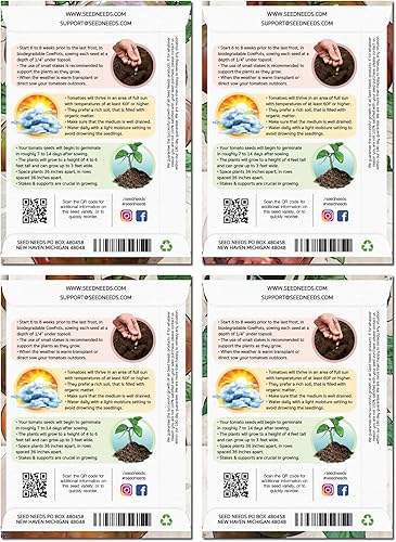 Miniatura 2 de Seed Needs Colección de paquetes de semillas de tomate negro 5 variedades de semillas de tomate para plantar sin OMG y sin tratar