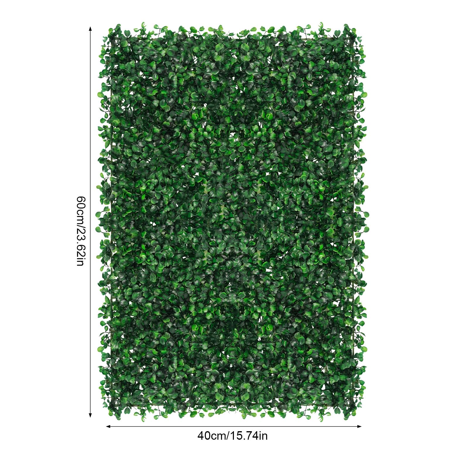 12 pièces Plante Artificielle Cadre de Grille Snap Style Haie Artificielle Panneaux Muraux 60x40cm L'intérieur/L'extérieur Mur Végétal Artificiel pour Patio, Porche, Écran D'intimité
