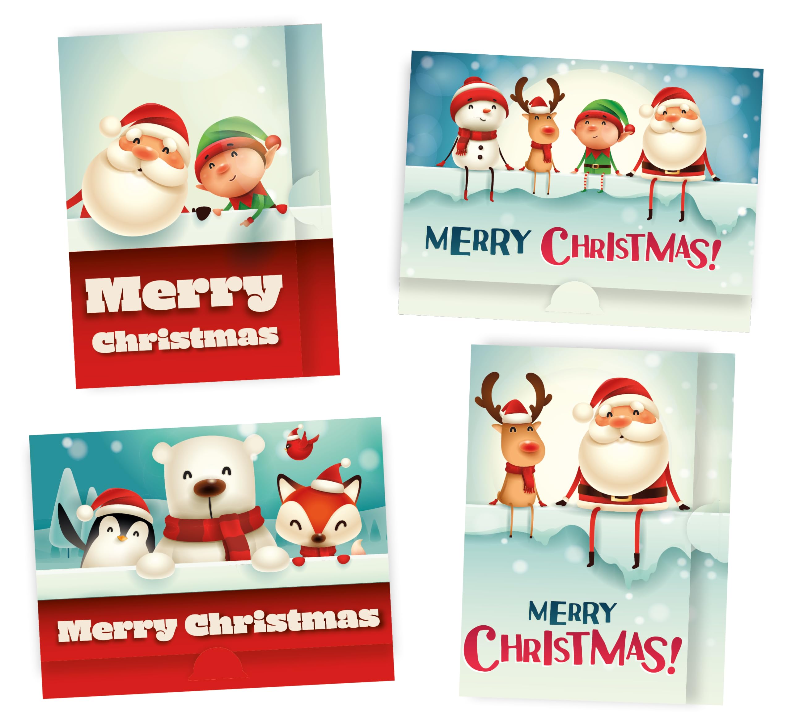 Christmas Money Wallets Pack of 8. Pack contains 4 different Christmas Character designs. Universal Wallet for Cash Voucher and Voucher on Display card. Ecofriendly and UK made
