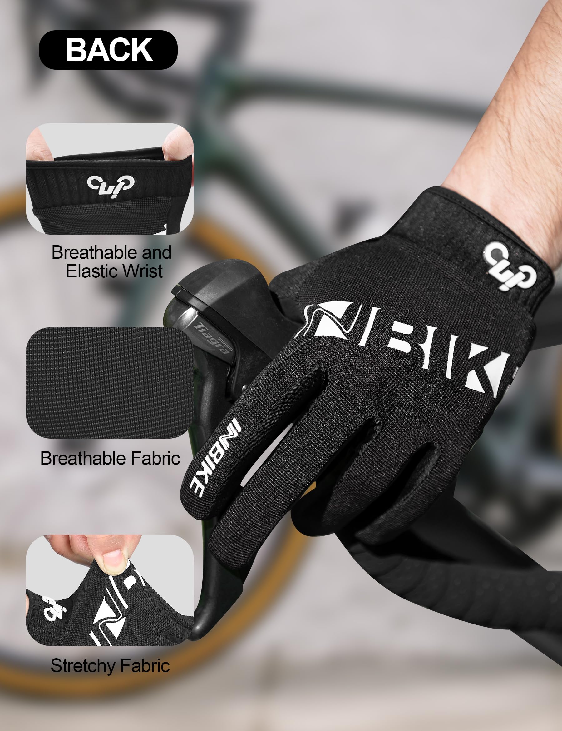 INBIKE Gants de Cyclisme Respirant Homme Antidérapants Antichocs Rembourré EVA pour VTT Velo Route