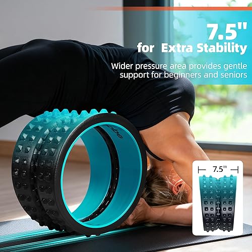 Miniatura 4 de Rodillo de espalda para aliviar el dolor de espalda y estiramiento, rodillo de masaje de tejido profundo soporta hasta 530 libras 529.1 lbs,