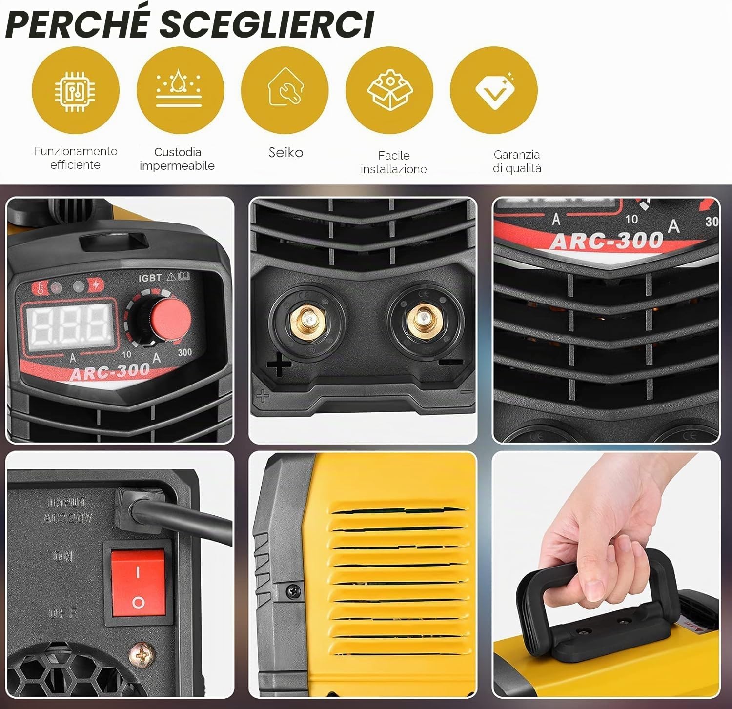Saldatore 300 A 220 V ARC Saldatore Inverter MMA IGBT Inverter Saldatore Digital Display Lcd Portatile Con Elettrodi Saldatrice Morsetto Di Lavoro