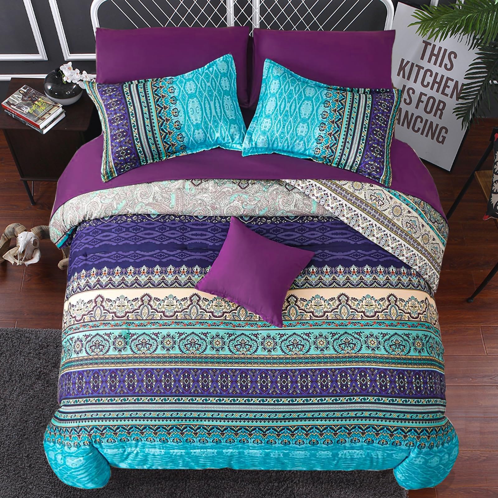 wide smile Moroccan Bohemian Duvet Cover Set Single Size Ethnic Exotic