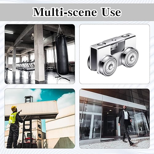 Miniatura 7 de Tudomro 4 piezas de carretilla de servicio ligero eléctrico de canal de soporte de instalación de rodillos silenciosos para 1-5/8 pulgadas de ancho