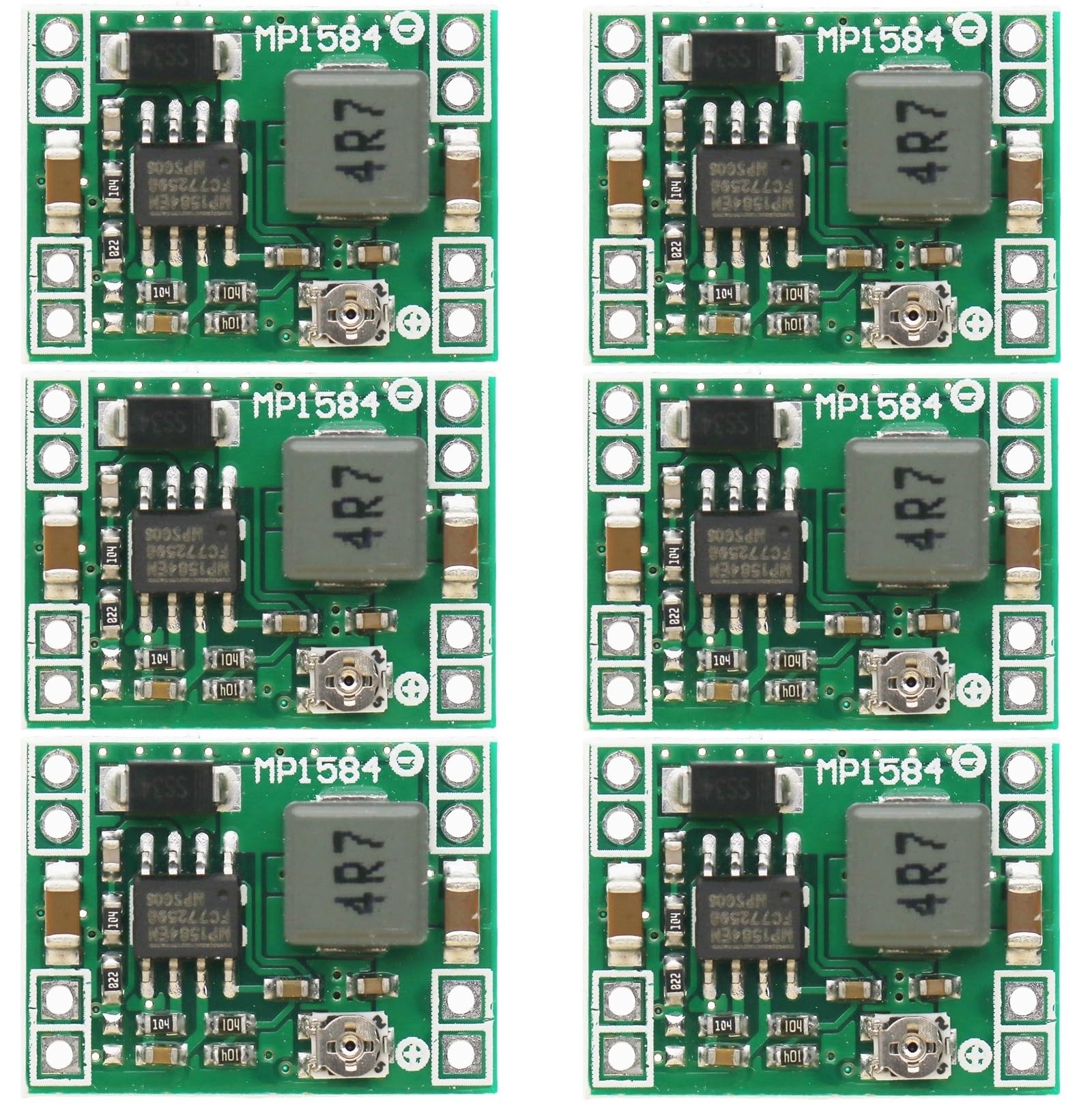 MTDELE 6Pcs 5V Buck Converter Mini MP1584EN DC-DC 3A Adjustable Module