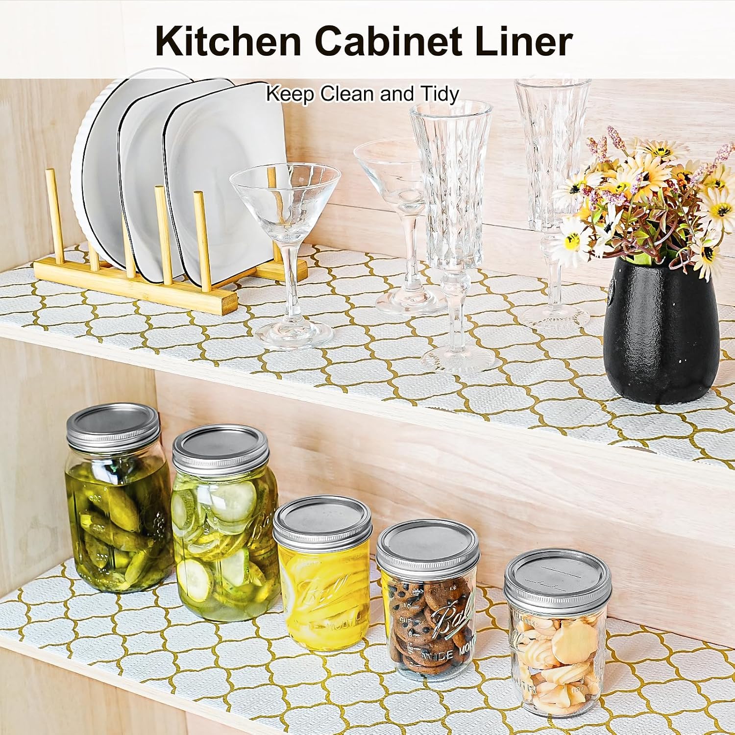 Drawer and Shelf Liner for Kitchen Cabinet Non-Adhesive 12in x 10FT image 2