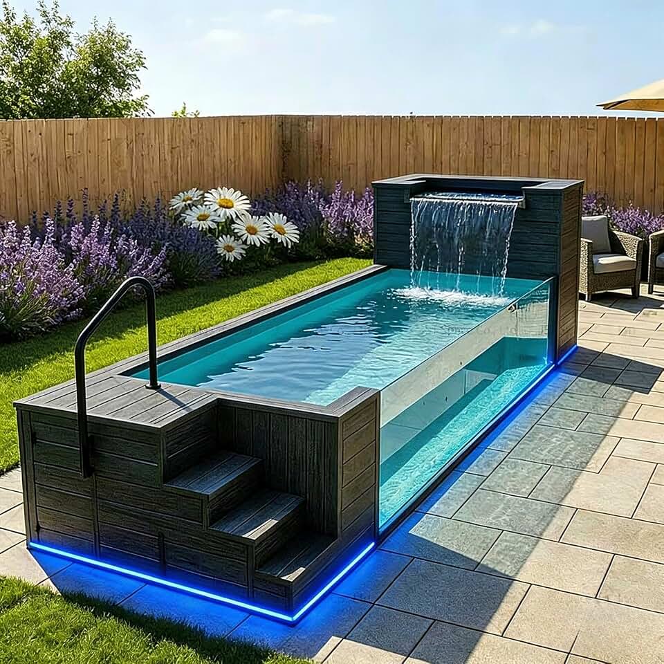 Compact and Easy-to-Install Shipping Container Swimming Pool for Small Yard – Durable, Space-Saving Pool for Backyard Fun and Relaxation