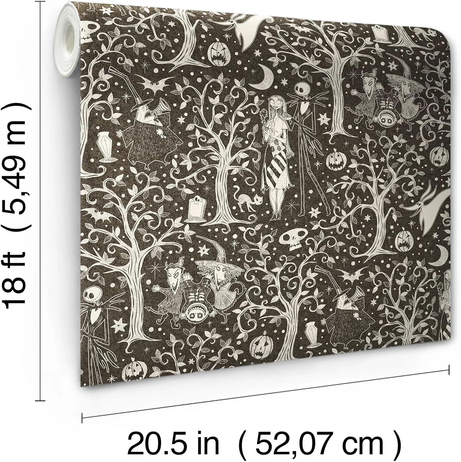 Disney Tim Burton's The Nightmare Before Christmas Sepia Forest Peel and Stick Wallpaper by RoomMates, RMK12795PLW