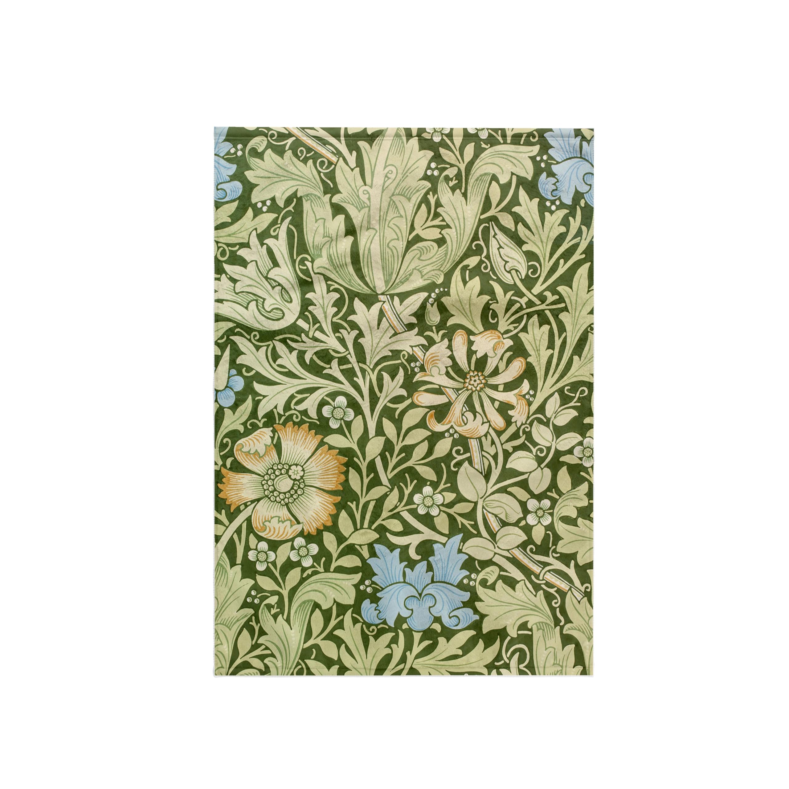 3dRose - Image of William Morris Green and Blue Floral Pattern - Towel - (twl-243620-1)