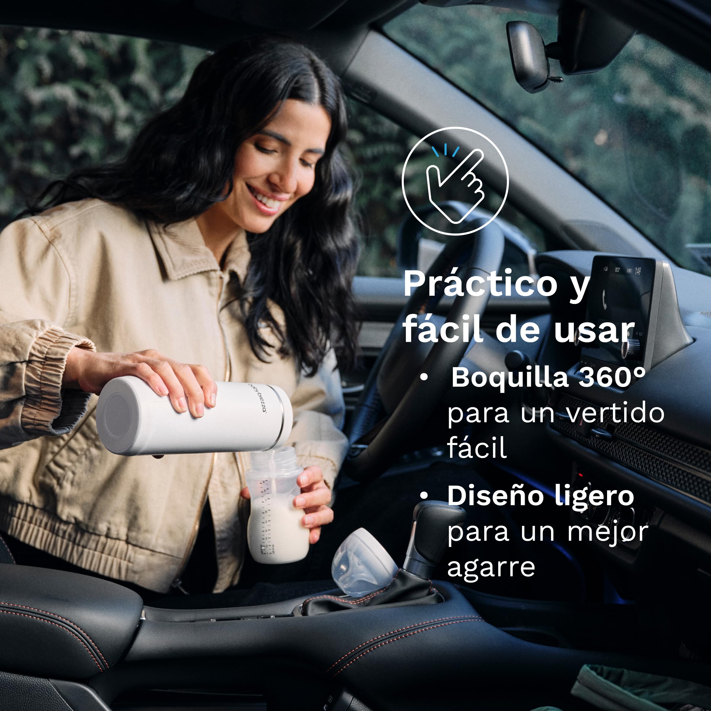 Baby Brezza Calienta Biberones Portátil Súperrápido - 67% Más Rápido - Calentador de Biberones Ideal para Viajes - Fórmula y Leche Materna - hasta 270 ml - Recargable, Negro