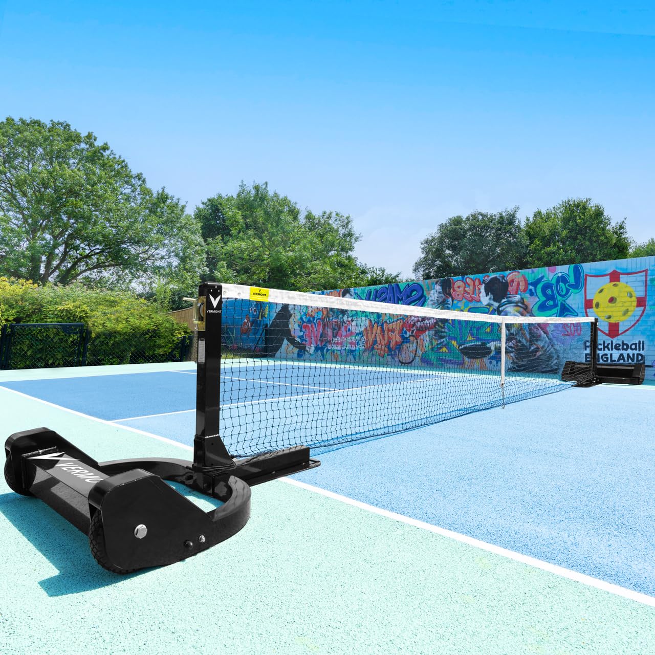 Vermont Rete & Pali Da Pickleball Ponderati - Set Portatile & Con Ruote