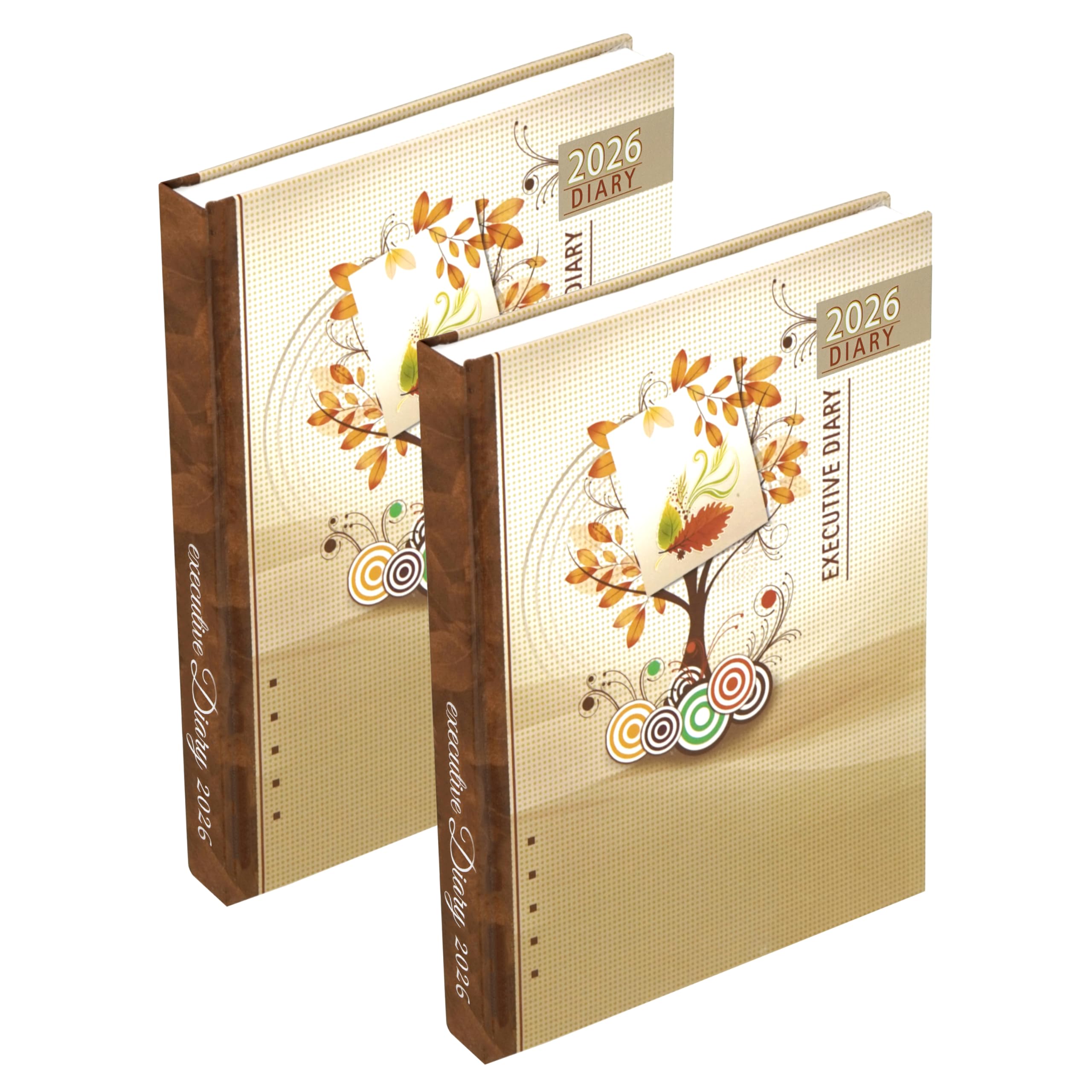 DAHSHA 2 Pack Hard Bound Executive Diary 2026 Planner, Diary 2026 with 365 pages, Daily Planner, Calendar 2026, Size: 23 X 1.7 X 17.6 cm (Big)