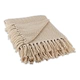 DII Chevron Throw Collection Handloomed Cotton, 50x60, Stone