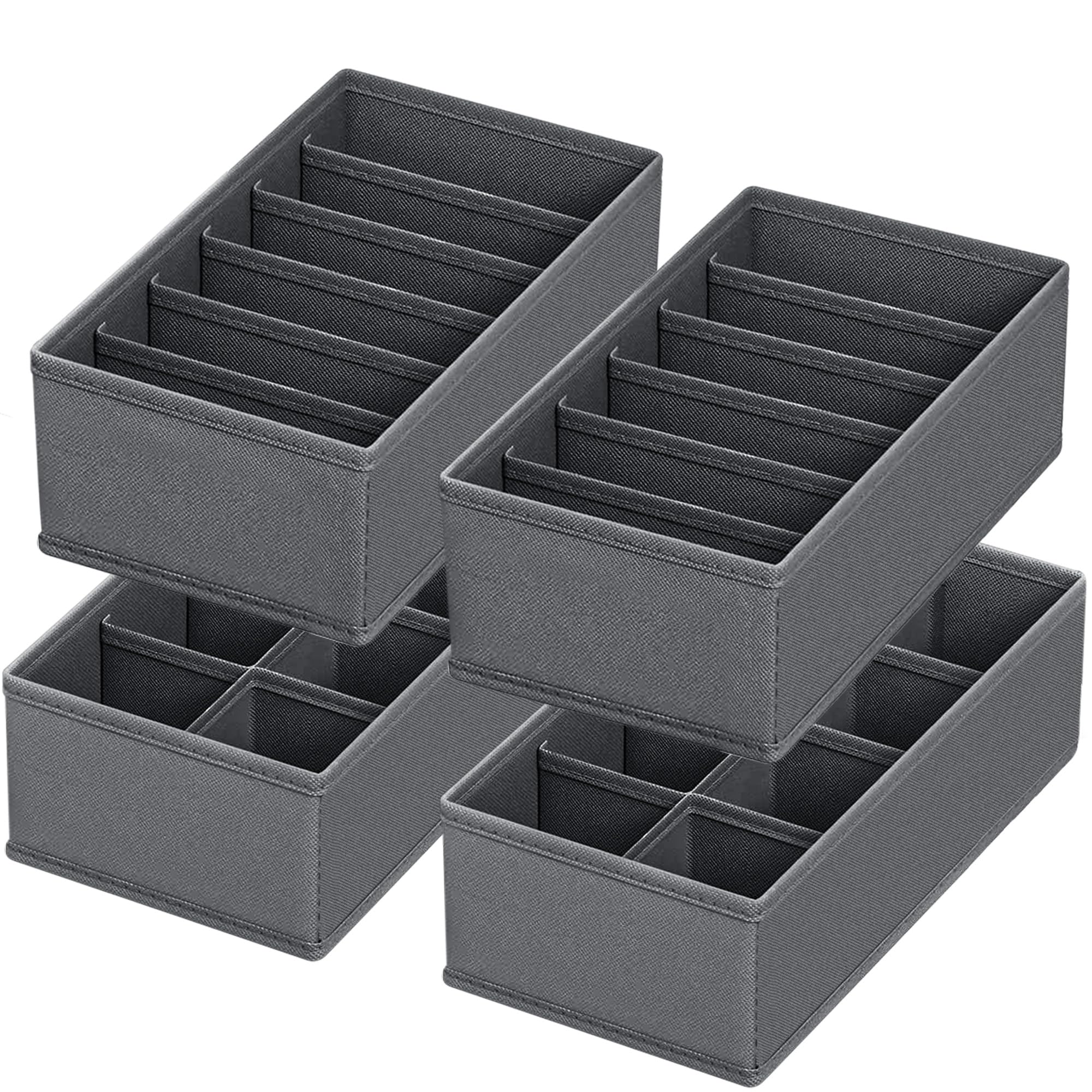 Confezione da 4 divisori pieghevoli per cassetti, per vestiti, calze, biancheria intima, cravatte, cinture, camera da letto