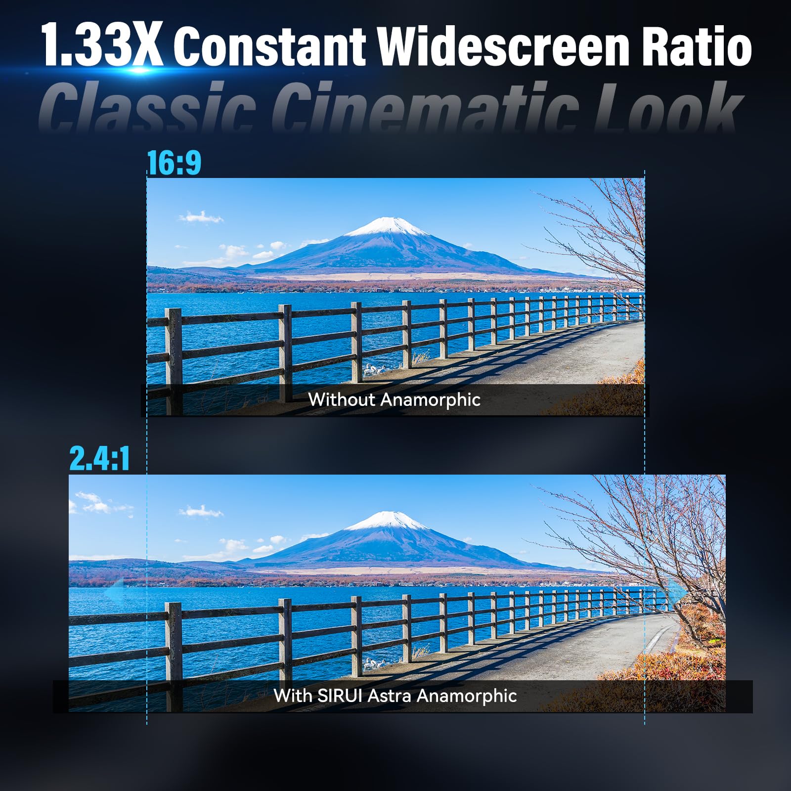 SIRUI Astra 100mm T1.8 1.33X Objetivo Anamórfico Fijo, Objetivo de Cine con Enfoque Automático de Fotograma Completo y Gran Apertura con Montura E, para A7C, A9, A6700, ZV-E10, FX30 (Destello Neutro)
