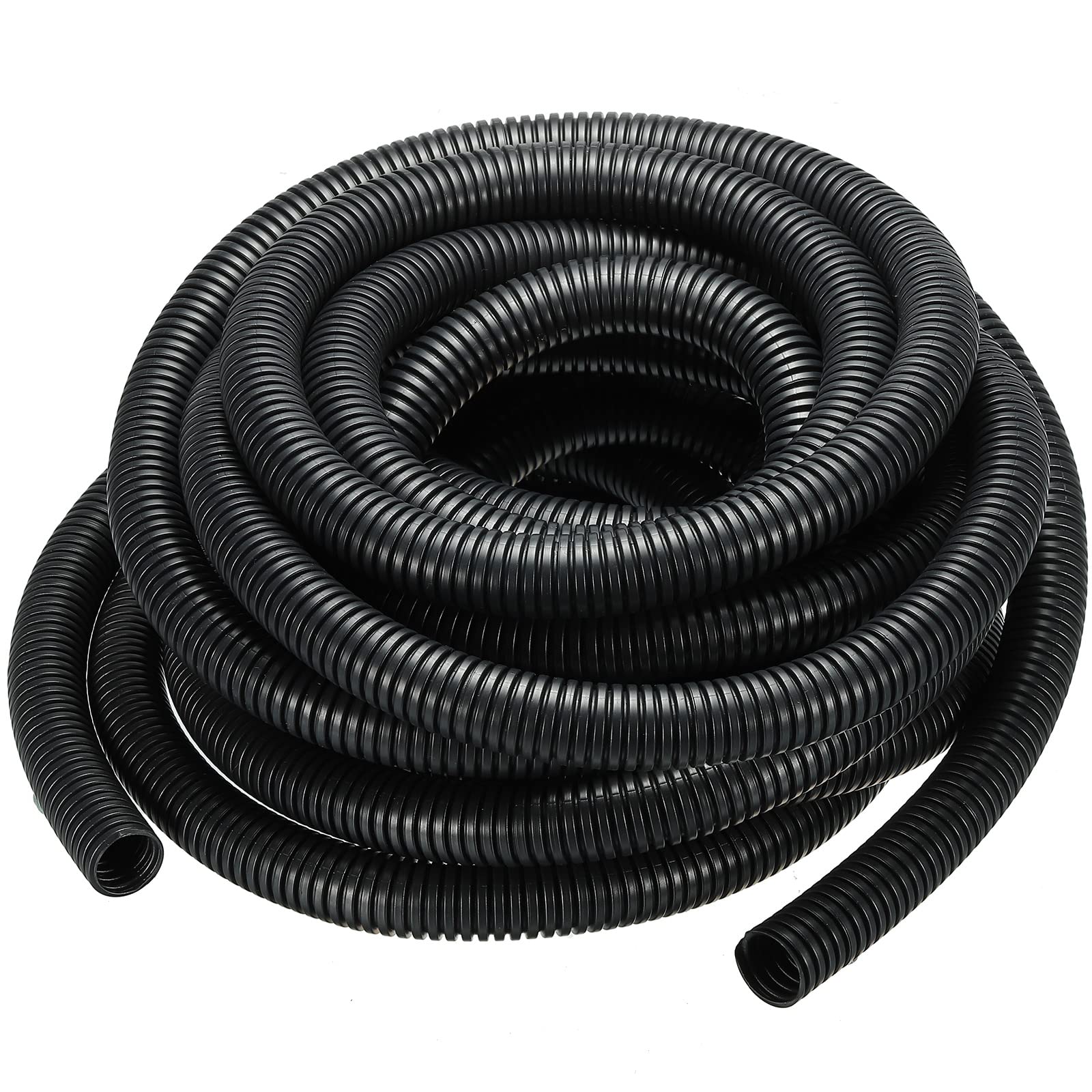DMiotech 21.2mmx17.2mmx8m Plastic Non-Split Corrugated Tubing Indoor Outdoor Cord Management for Wrap Tidy Office Garden — image 1