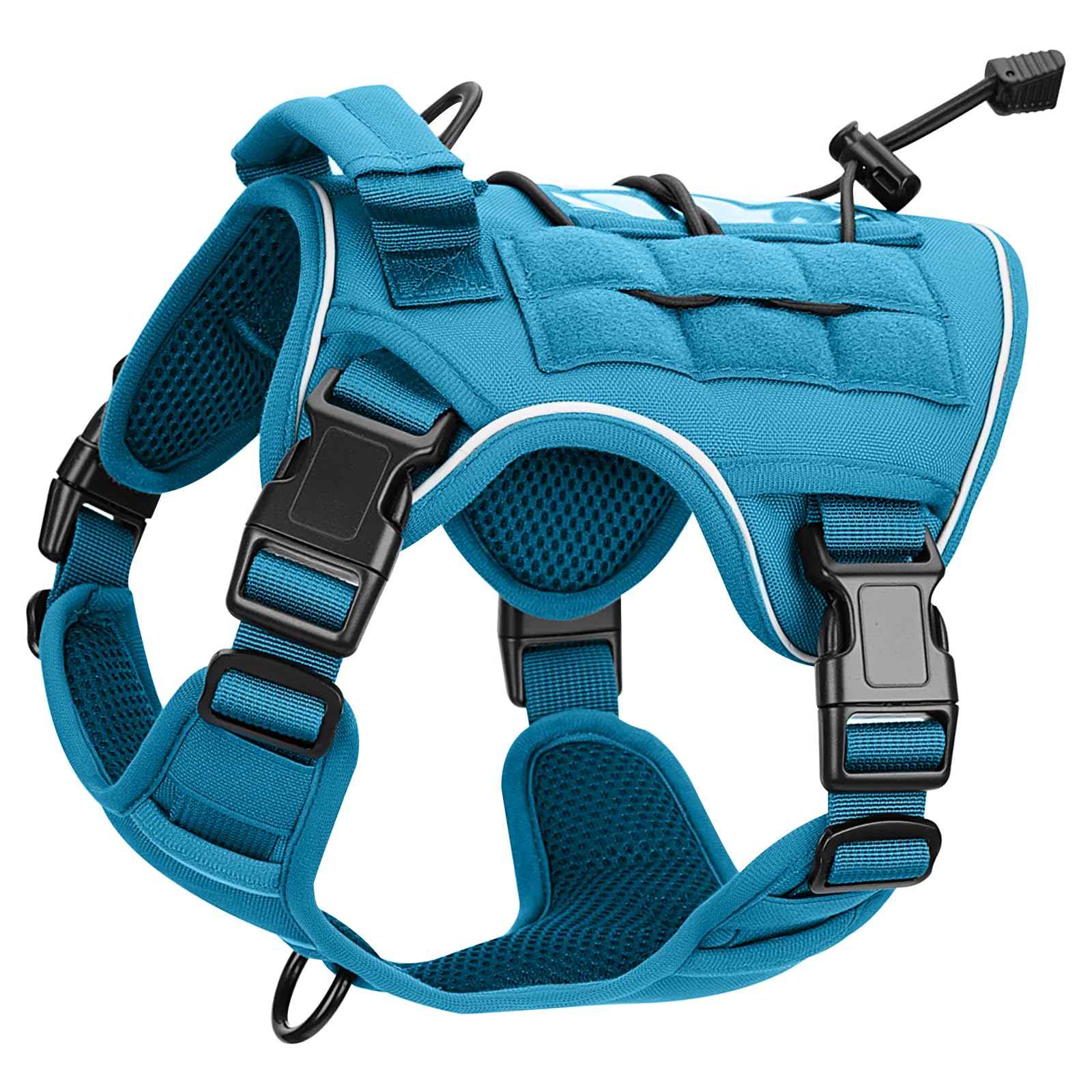 Heavy-Duty Tactical Dog Harness for Large Dogs, No Pull Adjustable Reflective Pet Vest with Molle System, K9 Military-Grade Control for Service