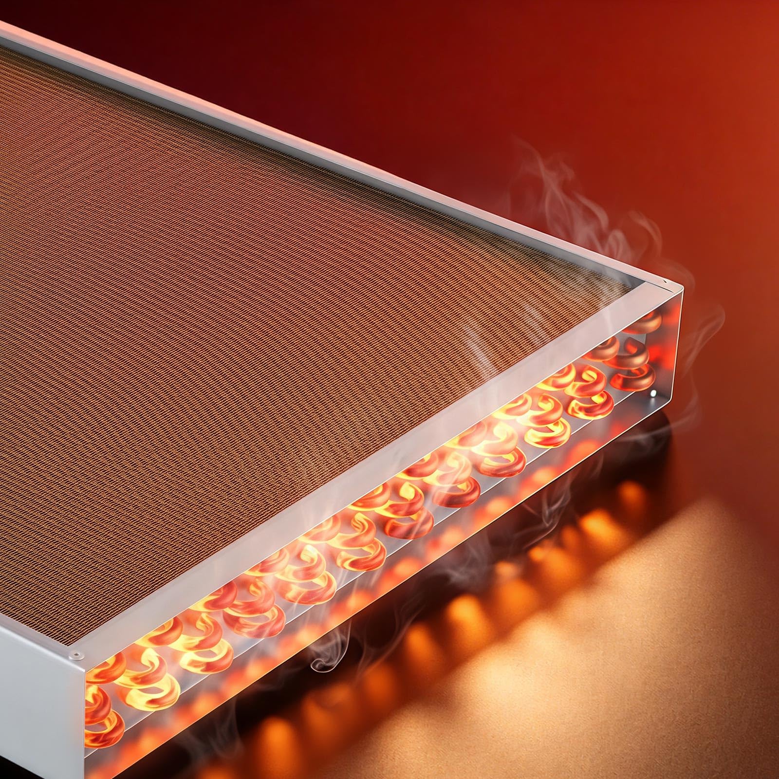 VEVOR Serpentín de Intercambio de Calor de 356 x 356 mm, Intercambiador de Calor Aire-Agua con Aletas de Aluminio y Tubos de Cobre, Capacidad 65000 BTU/h para Hornos, Refrigeración, Calefacción, HVAC
