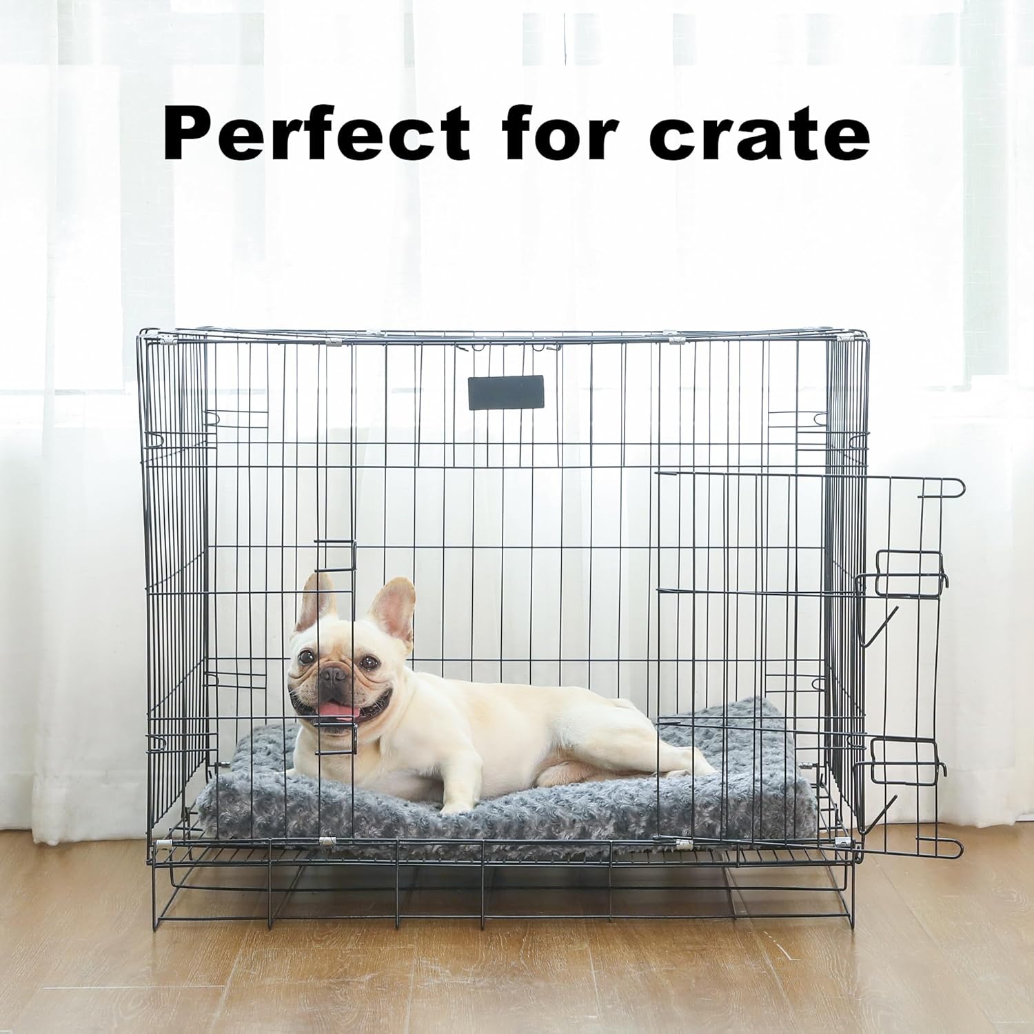 review Deluxe Dog Crate Bed,Dog Pillow Bed for Small Dogs and cats,Dog Bed for Crate,Fluffy Dog Cushion,Plush Dog Kennel Bed,Washable Dog Crate Pad(Dark Grey,XXS 17
