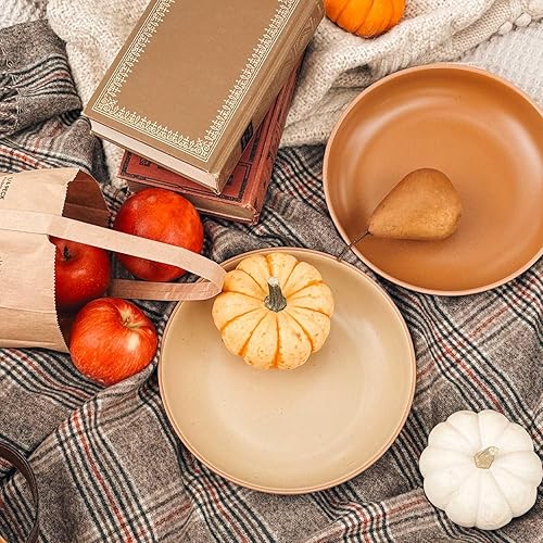 Miniatura 5 de Mora Ceramic Artisan - Tazones grandes para pasta, 30 onzas, juego de 4 platos de cocina para servir, ensalada, cena, etc. Plato ancho de