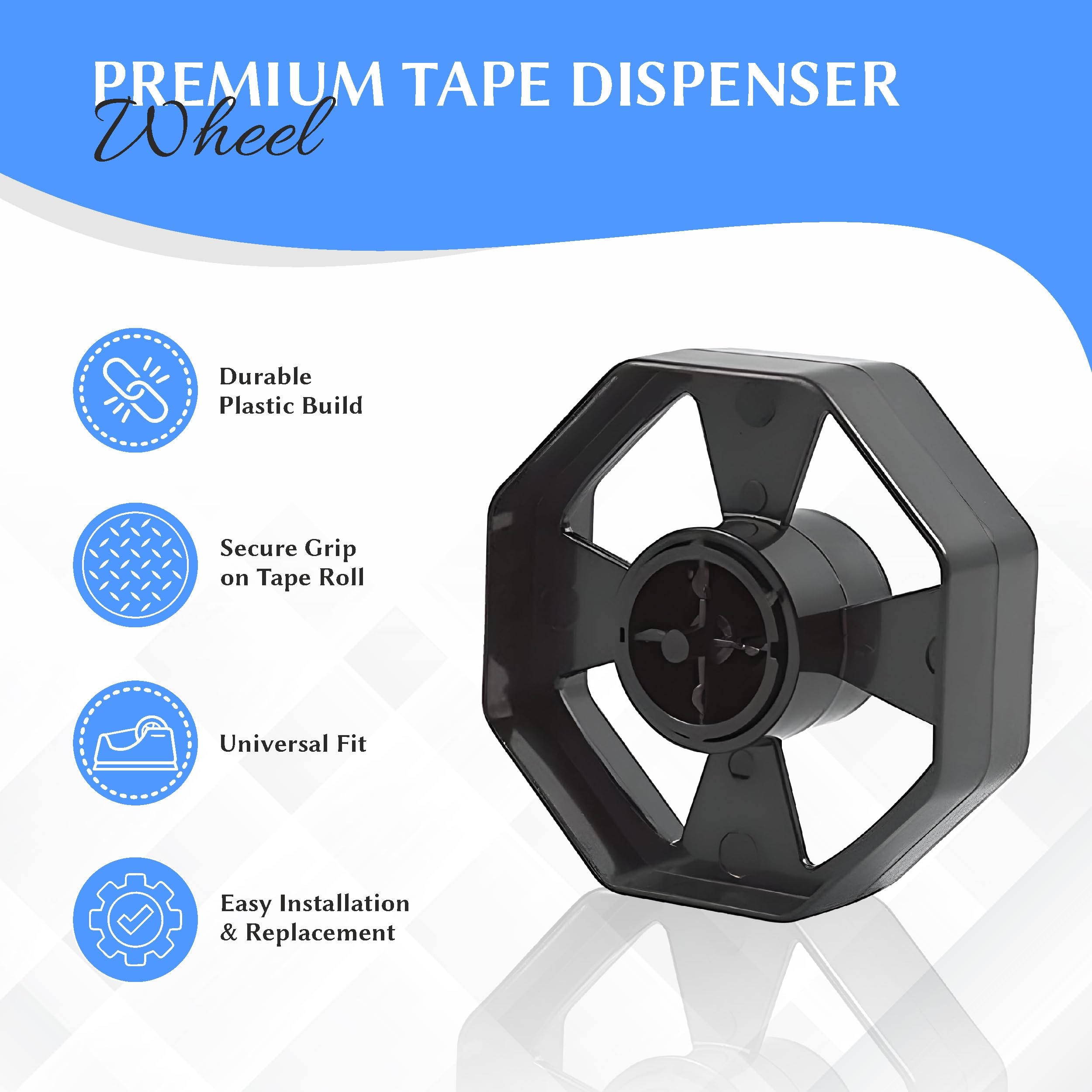 YAJNAS Dispenser per nastro adesivo per imballaggio, pesante e antiscivolo, 2,5 cm, dispenser per nastro in cellophane per casa, ufficio, scuola (colore casuale)