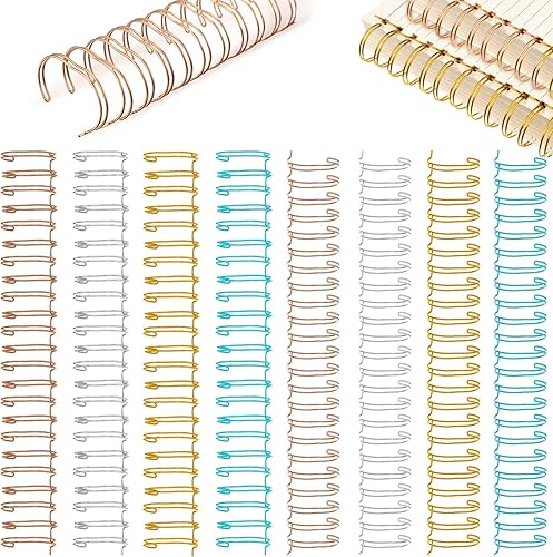 Chengu 20 piezas de alambre de cincha de encuadernación doble, espinas de bucle doble, bobina de doble anillo para documentos, cuadernos, archivos