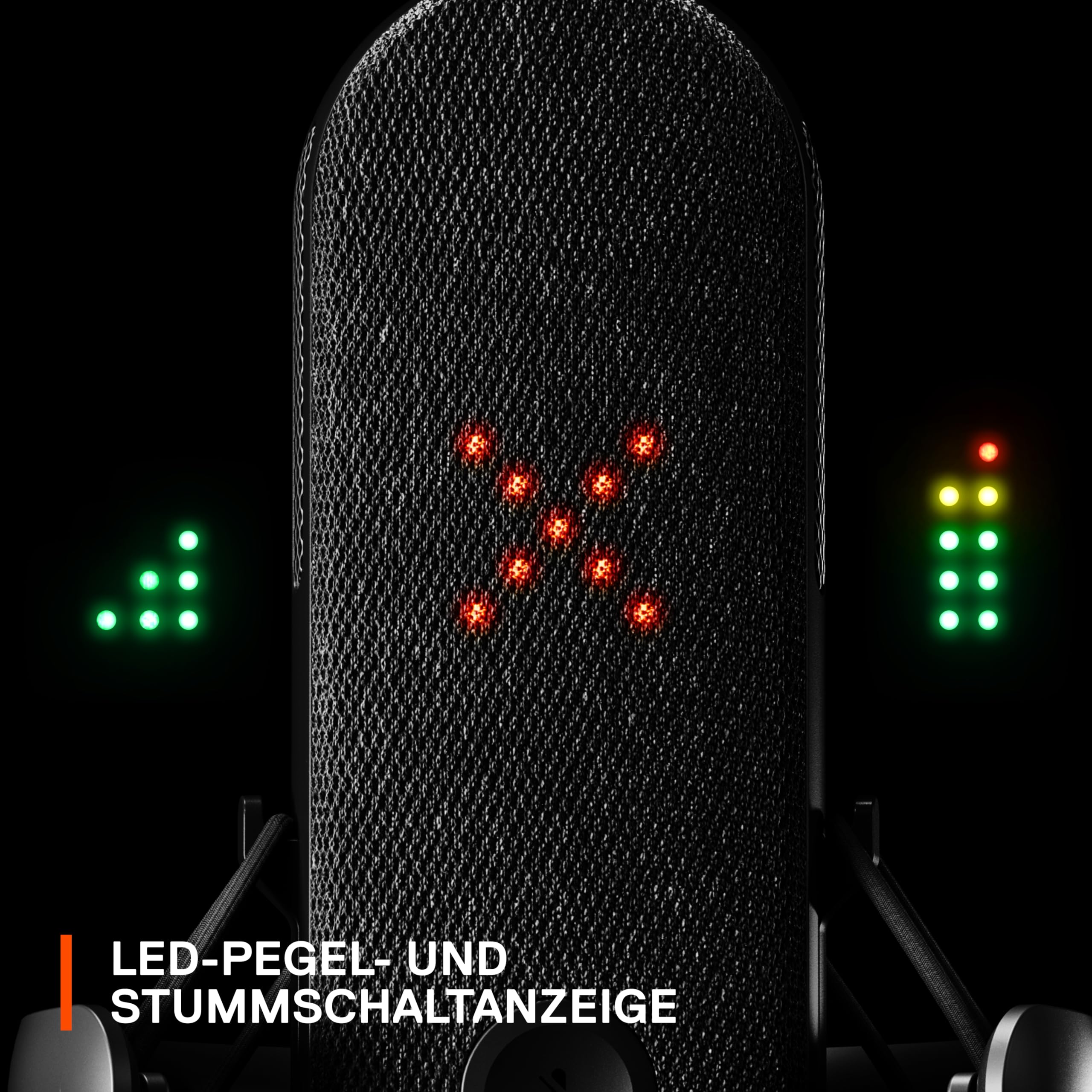 SteelSeries Alias USB-Mikrofon für PC Gaming Streaming Podcasting KI-Geräuschunterdrückung LED-Stummschalttaste Pegelüberwachung Stoßdämpfer