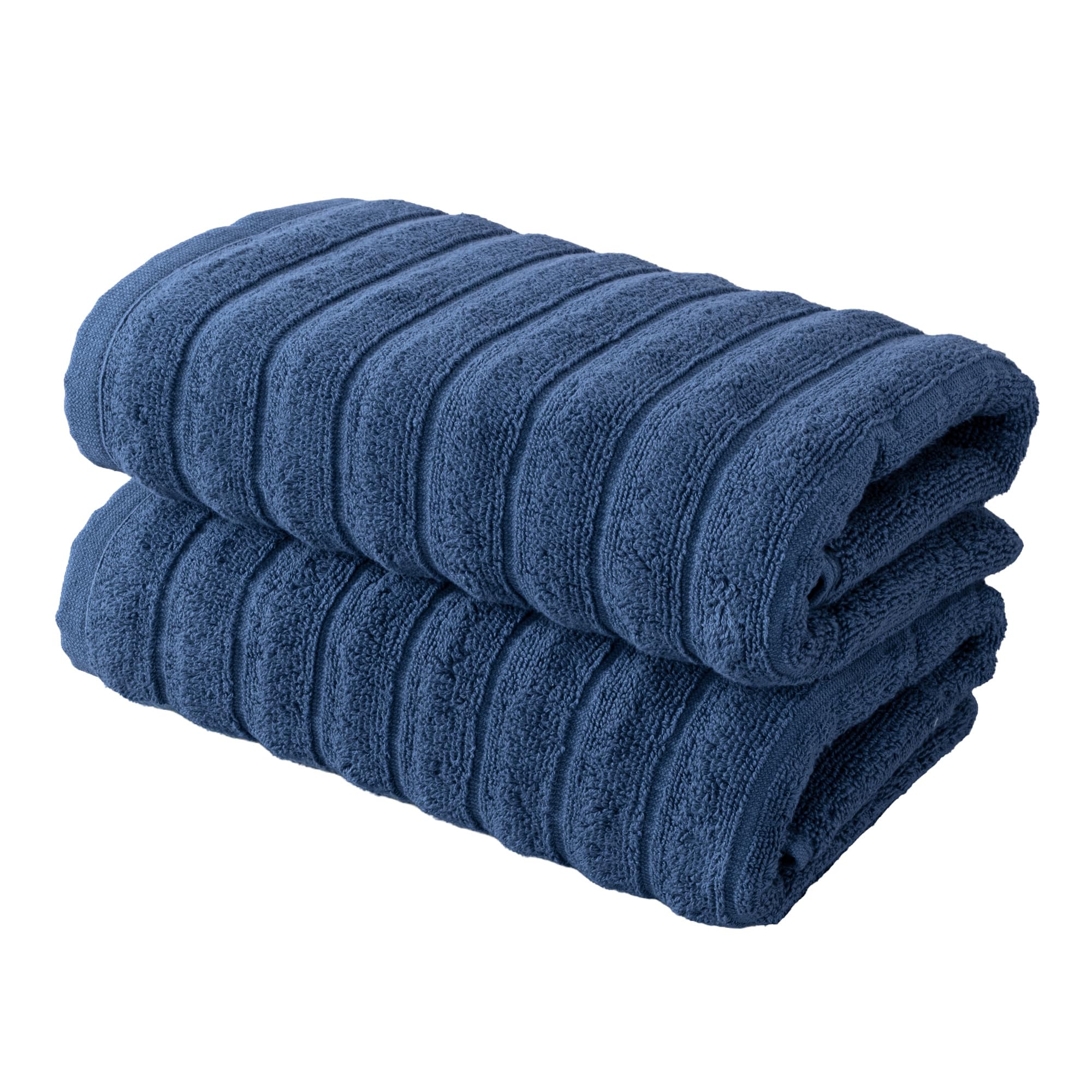 BERIBO Cloud Turkish Towel Set 100% Cotton 620gsm (Deep Navy, 2 Hand Towels)