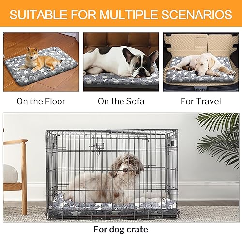 Miniatura 6 de Cama ortopédica lavable de felpa para perros con parte inferior antideslizante, almohadilla suave de lujo para perreras para mascotas, acogedor