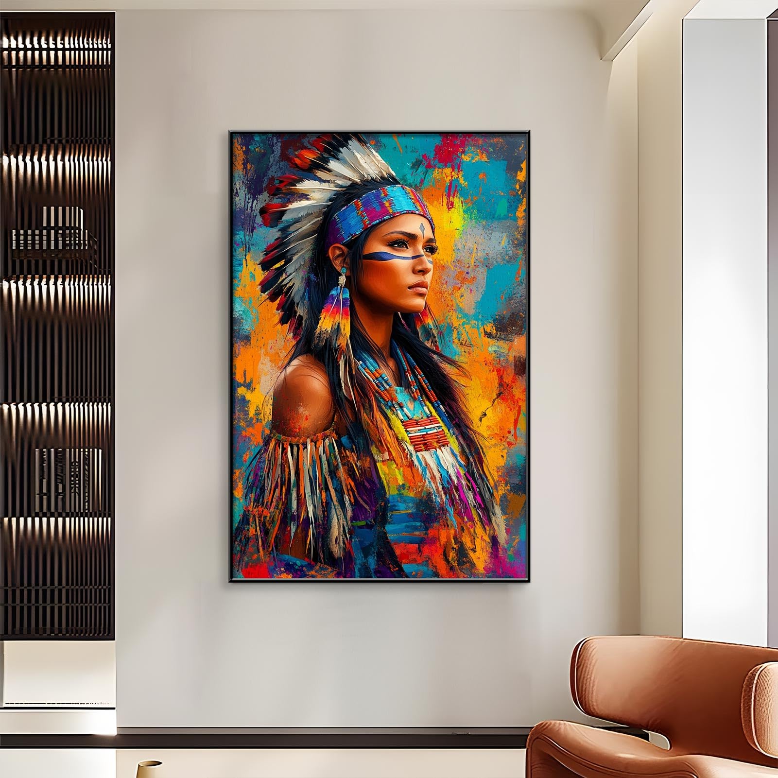 Amazon.com: American Indian Woman Canvas Art, Native Indigenous 