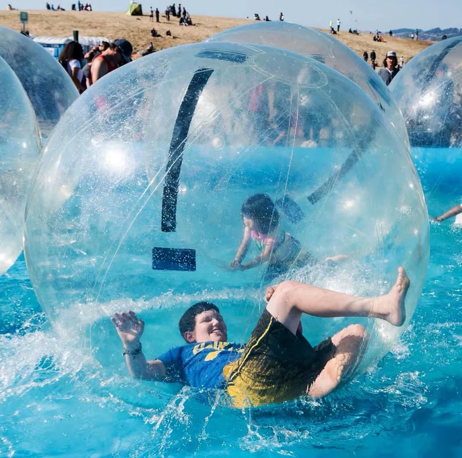 Nadmuchiwana piłka wodna PVC/TPU balon wodny nadmuchiwana kula zorb z elektryczną pompką powietrza, przezroczysta piłka do chodzenia, nadmuchiwana piłka do tańca na plaży, jezioro lub basen, 2