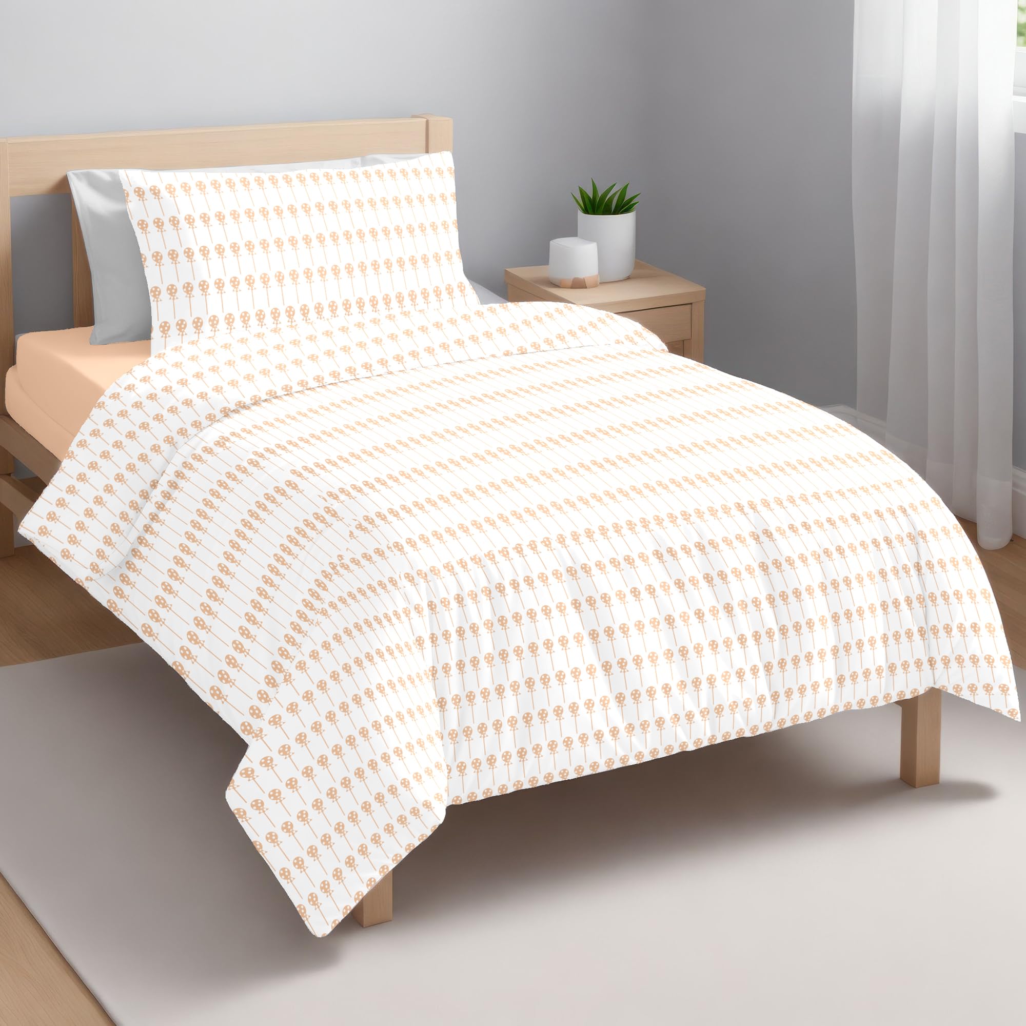 Ruggeri - Bedding Set - 100% Cotton - Candy Dreams Collection (Lollipop Orange, Single)