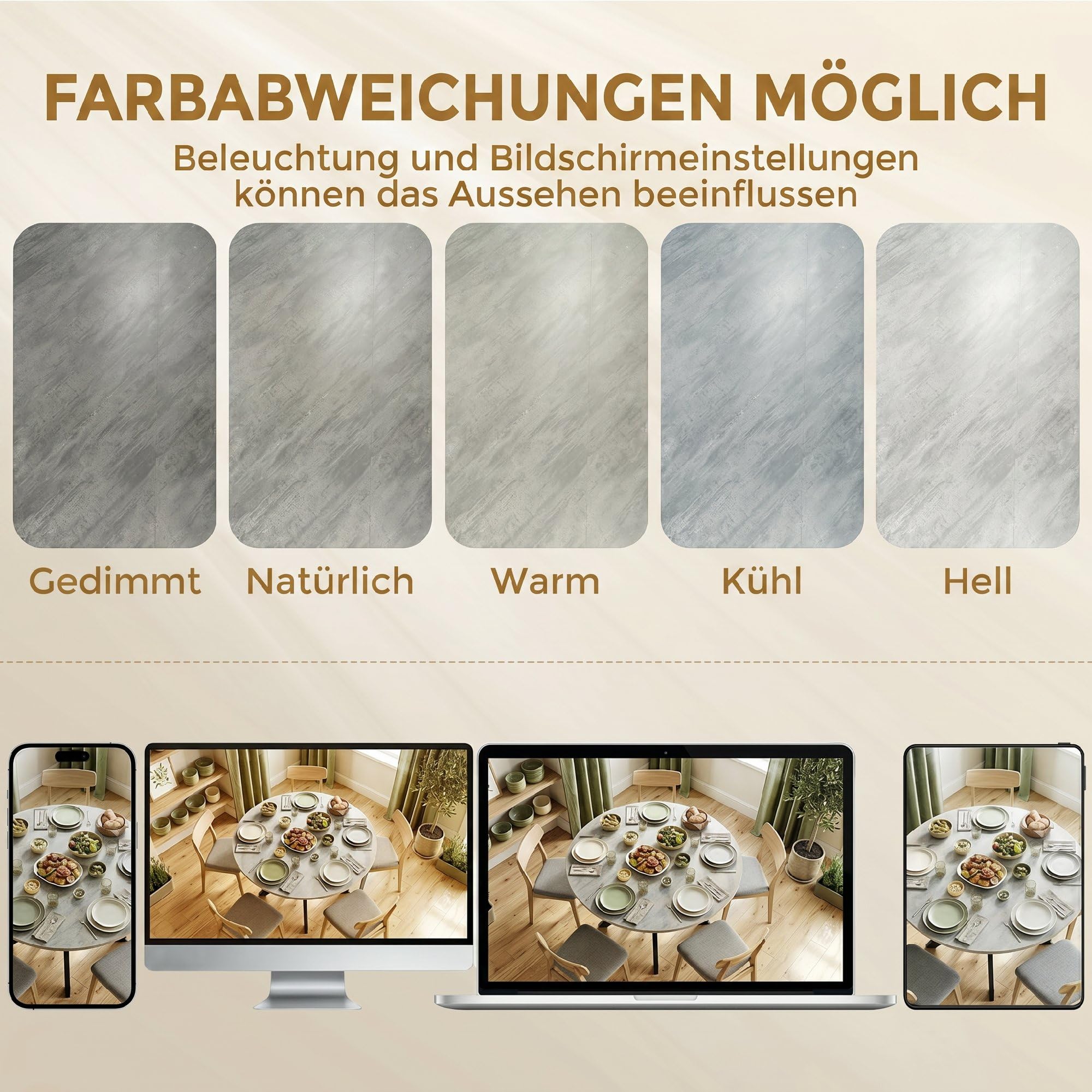 HOMCOM Table Pliante Ronde pour 2-6 Personnes 110x110x76 cm Gris Ciment