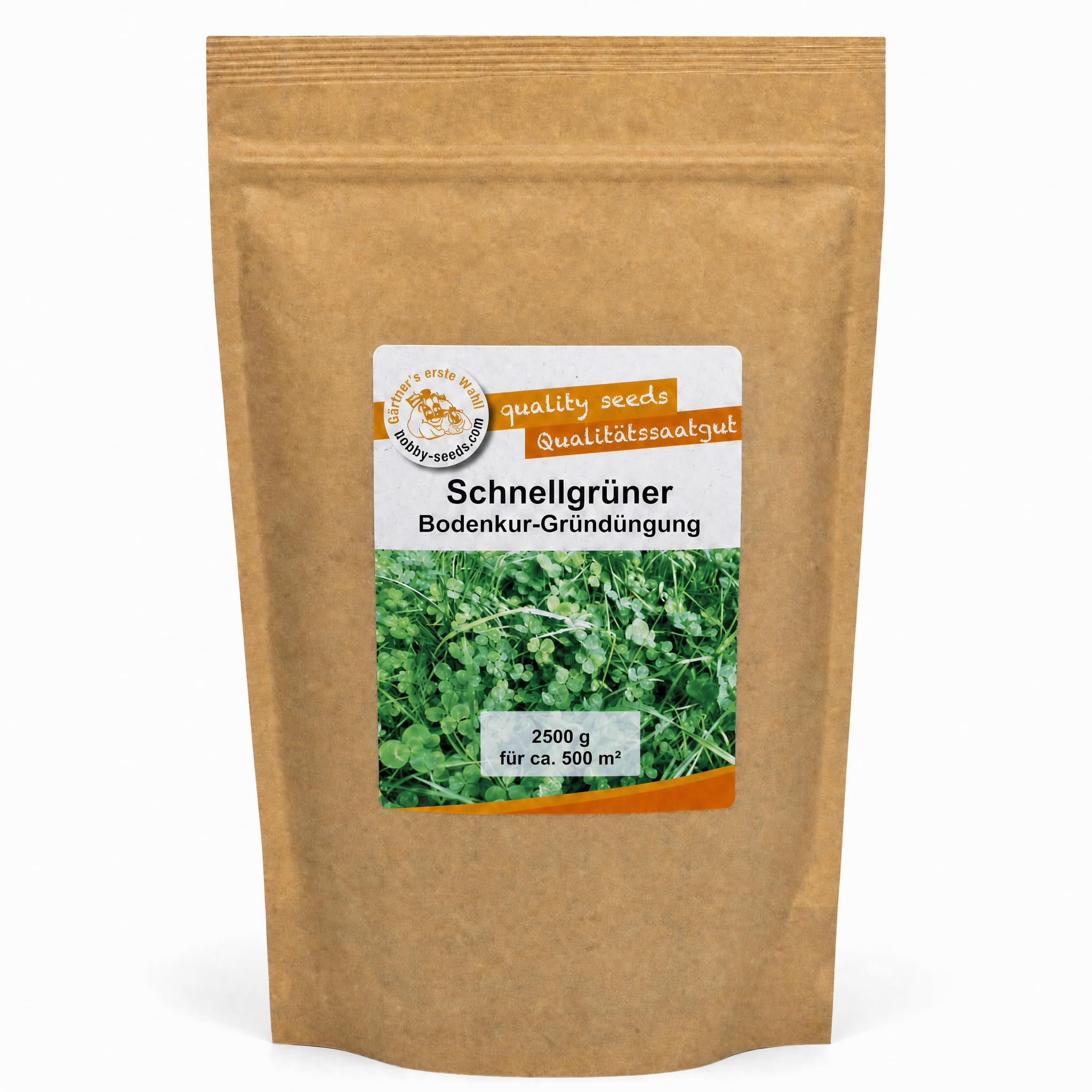 Gärtner's erste Wahl! Bobby-Seeds Bodenkur Schnellgrüner 2500 g für ca. 500 m², Saatgut ohne Gentechnik zur Schnellbegrünung brachliegender Flächen, Klee & Phacelia & Weidelgras