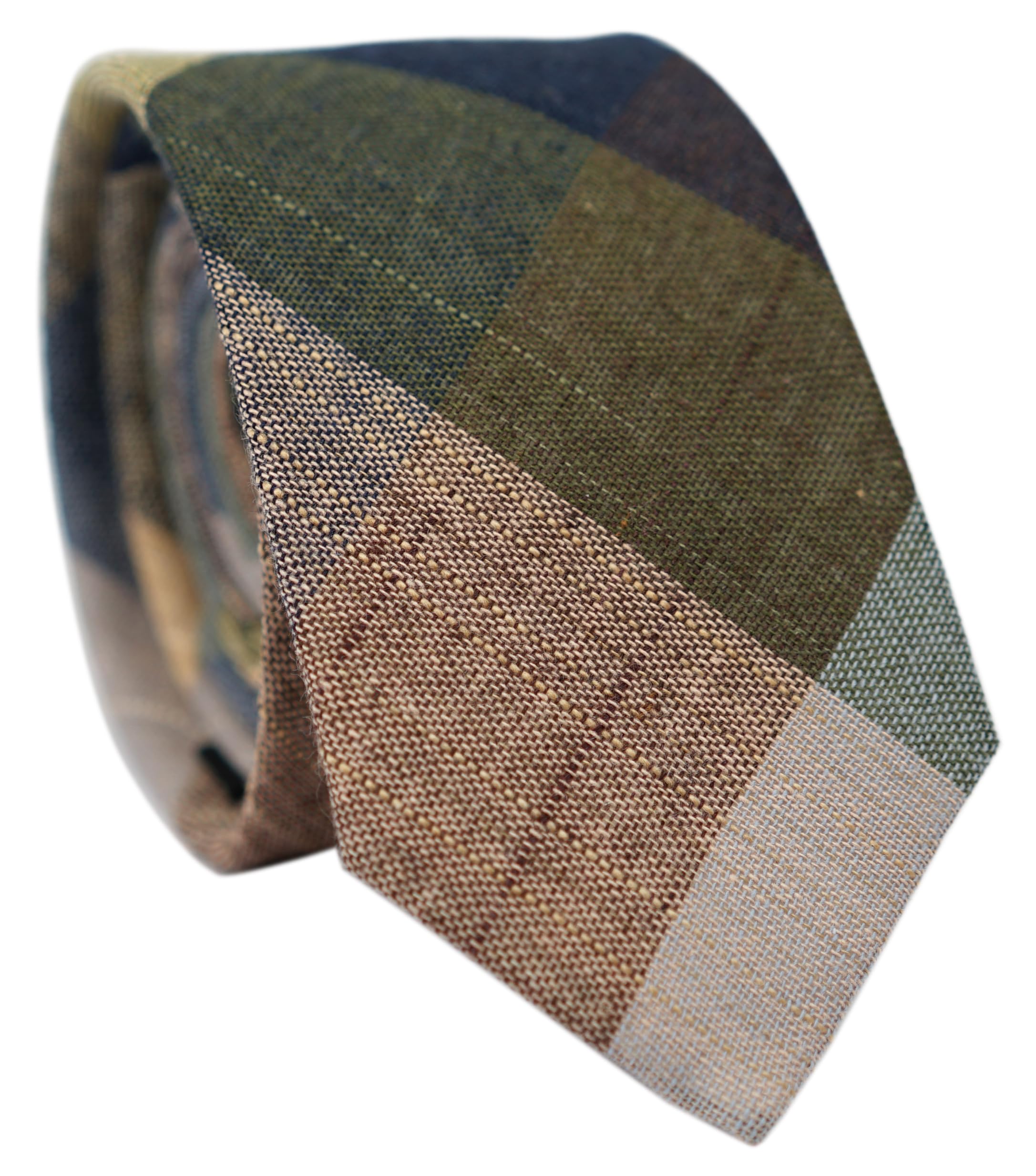 2.5 inch Skinny Ties for Men, Solid Cotton Linen Neckties