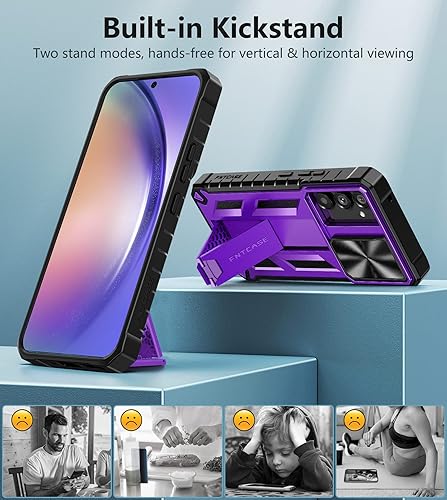 Miniatura 5 de FNTCASE Funda para Samsung Galaxy A54-5G protección de grado militar a prueba de caídas con soporte  Goma texturizada protectora resistente a prueba