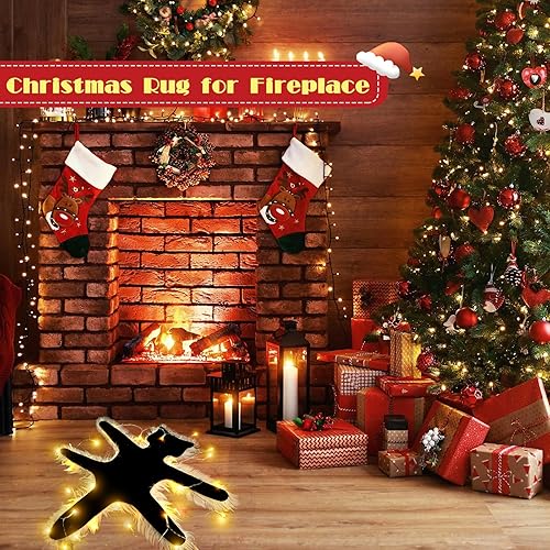 Miniatura 5 de LARFOEK Alfombra de Gato Frito Iluminada, Decoración de Vacaciones de Navidad Regalos de Pueblo Navideño Divertida Alfombra de Decoración Navideña