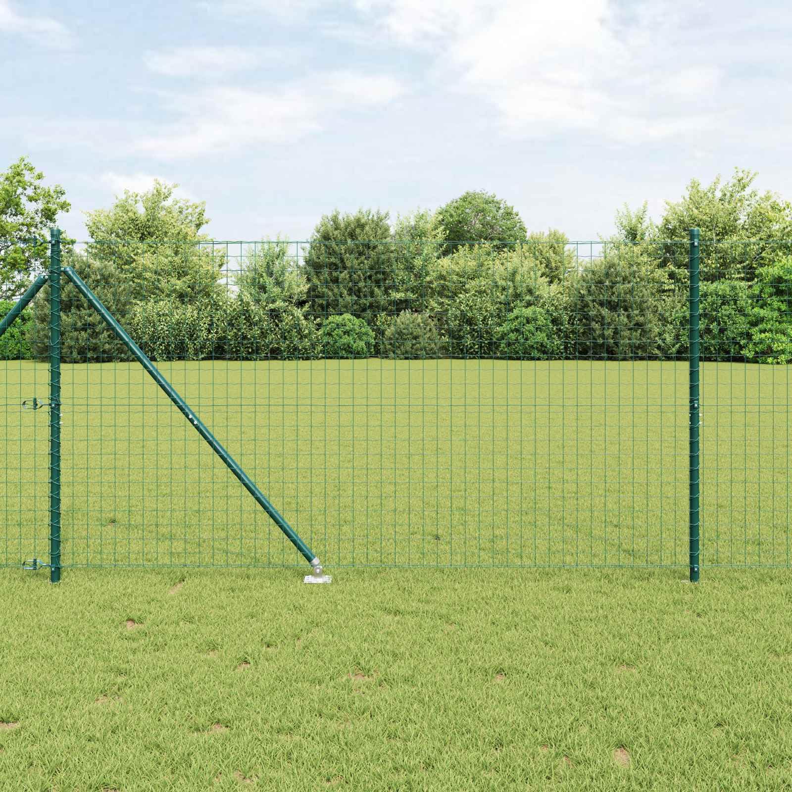 Poteau de clôture 26 pièces vert 3,2 x 160 cm